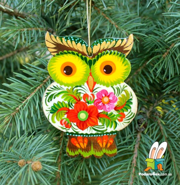 Елочная игрушка ручной работы "Филин" (06)