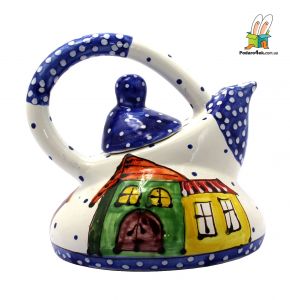 Чайник керамический "Домики"(04) (ручная работа)