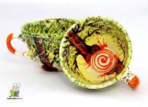 Чашка керамическая 0.5л. "Времена года" весна (ручная работа)