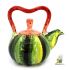 Чайник керамический с ручкой-сердечком "Арбуз" (ручная работа)