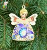 Елочная игрушка  с Петриковской росписью "Ангел Рождественский" (03)
