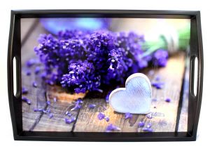 Поднос на подушке "Сиреневое сердце"