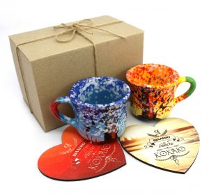 Набор чашек для влюбленных  "Кофе вдвоем", зима-осень