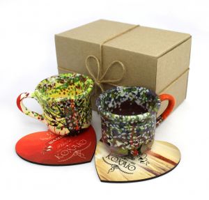 Набор чашек для влюбленных  "Кофе вдвоем", весна-лето