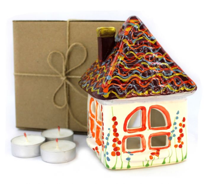 Домик-подсвечник ручной работы "Хатинка" (01)