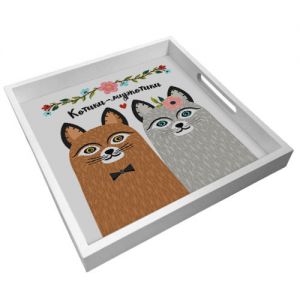 Поднос для завтрака "Котики"
