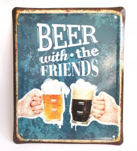 Металлическая табличка "Пиво с друзьями"