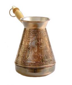 Турка медная с чеканкой "Барс" 400 мл