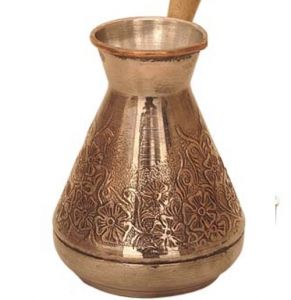 Турка медная с чеканкой  "Весна", 380 мл
