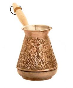 Турка медная с чеканкой "Виноград", 200 мл