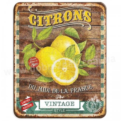 Металлическая табличка "Citrons"