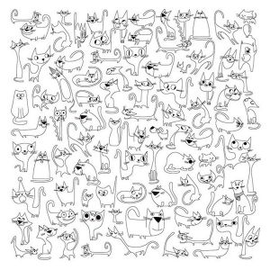 Обои-раскраски "Веселые Коты" 60х60 см