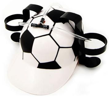 Каска с крепежами для напитков (Пивная каска), футбольная