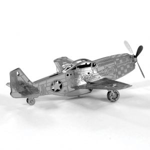 Mustang P-51 - 3D модель для сборки, металлический конструктор-пазл