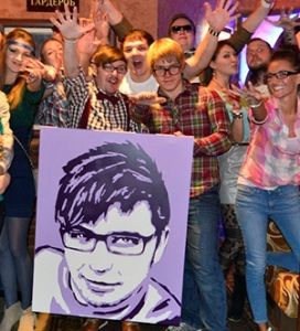 Картина по фотографии 80х80см в стиле поп-арт