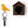 Ключница + брелок "Птичка в домике" (коричневый домик)