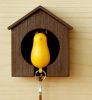 Ключница + брелок "Птичка в домике" (коричневый домик)