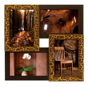 Мультирамка для фотографий "Золотой шоколад. Коллаж 4 фото"