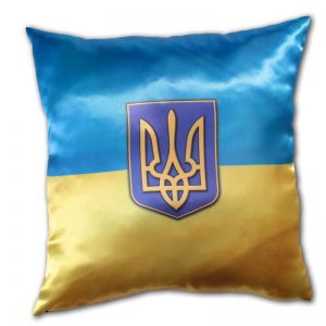 Подушка в машину с украинской символикой "Трезубец"