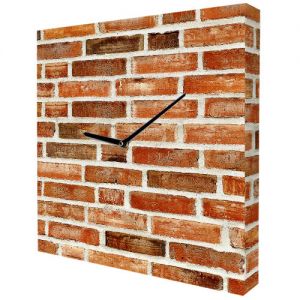 Часы на холсте "Стена в интерьере", 35х35 см