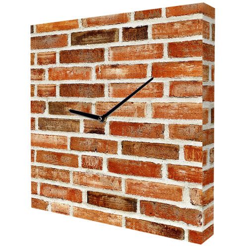 Часы на холсте "Стена в интерьере", 35х35 см