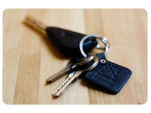 Брелок для ключей "Моя машинка" (натур. кожа)