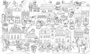 Обои-раскраски "Панно с Миньонами"  60х100см