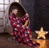 Плед с рукавами "Клетка красный и белый", мужской