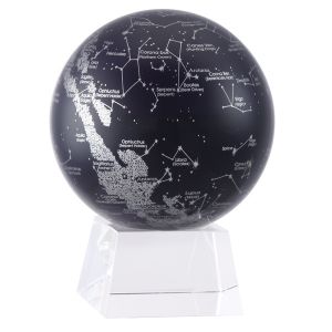 Самовращающийся глобус MOVA GLOBE Silver/Black Constellations Созвездия, 12 см