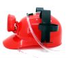 Каска с крепежами для напитков (Пивная каска) с фонариком "МЧС", красная