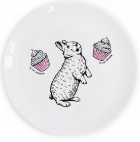 Тарелка "Кролик-ласун"  (То тут капкейк, то там капкейк!)