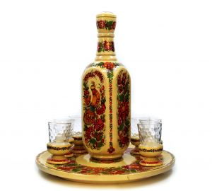Набор для спиртных напитков "Панський" с Петриковской росписью (04)