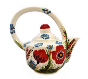 Чайник керамический "Мак и колосья" (ручная работа)