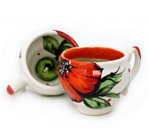 Чашка-глечик керамическая  "Лилия" 0.2 л.