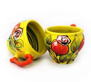 Чашка-глечик керамическая  "Шиповник" 0.2 л.