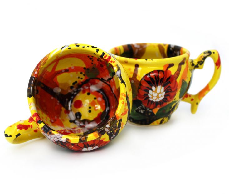 Чашка-глечик керамическая "Чернобривцы"  0.2 л.