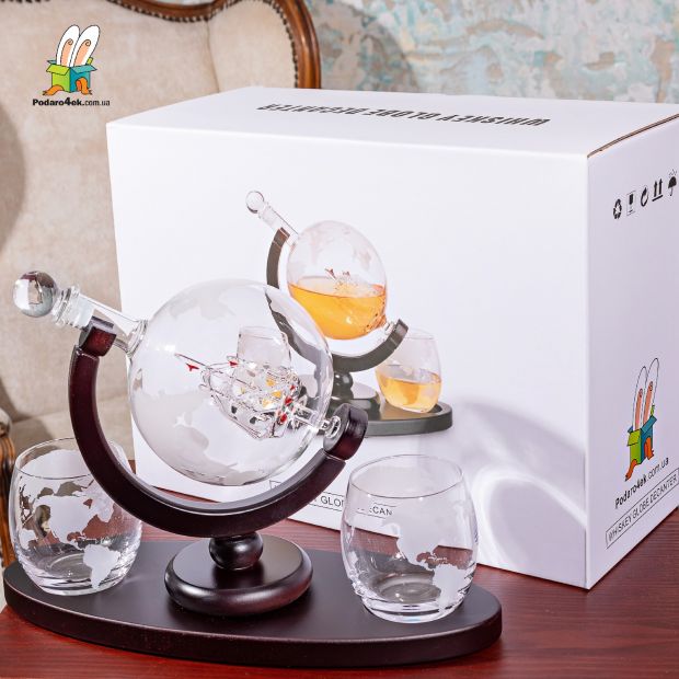 Набор "Вокруг света" декантер с бокалами 2 шт на подставке 