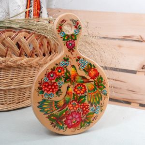 Досточка - сувенир "Лесные красавицы". Петриковская роспись. Ручная работа