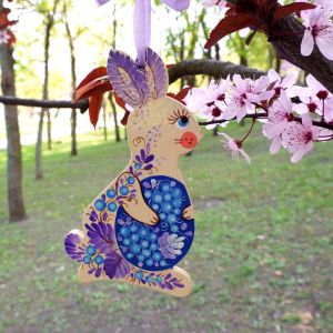 Пасхальный украинский сувенир "Кролик" сиреневый