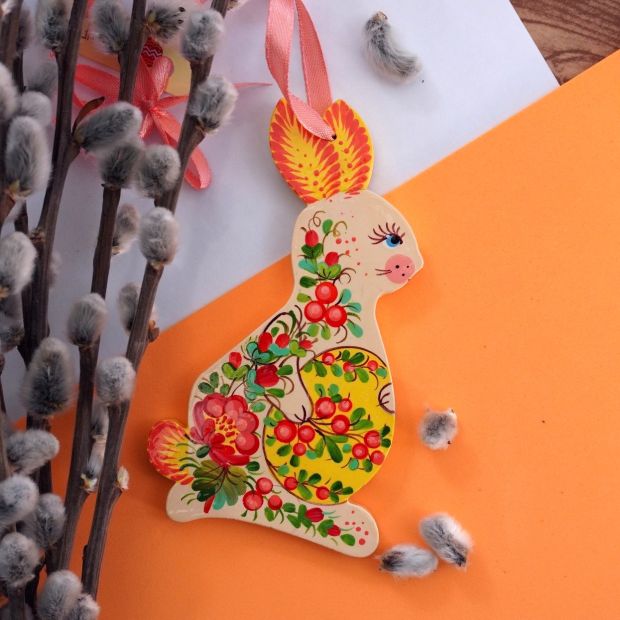 Пасхальный украинский сувенир "Кролик" в разных цветах