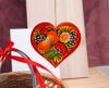 Елочная игрушка с Петриковской росписью "Сердце" калинка