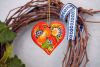 Елочная игрушка с Петриковской росписью "Сердце" калинка