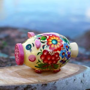 Свинка-солонка с Петриковской росписью (02)