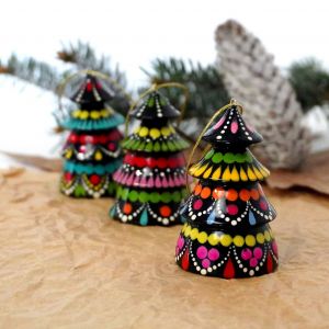 Елочка-колокольчик с Петриковской росписью, "Конфетти"