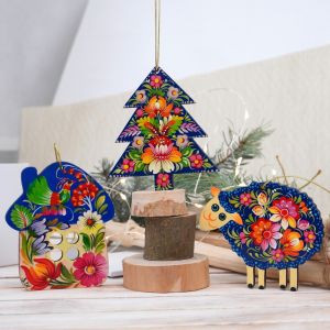 Подарок на Новый год - набор елочных игрушек ручной работы "Рождество"