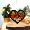 Елочная игрушка с Петриковской росписью "Сердце Украины"