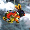Елочная игрушка с Петриковской росписью "Кролик"