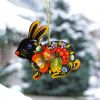 Елочная игрушка с Петриковской росписью "Кролик"