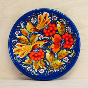 Тарелка с Петриковсксой росписью, диаметр 15 см (05)