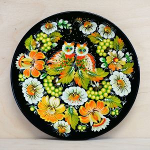 Тарелка с Петриковсксой росписью, диаметр 18 см (03)